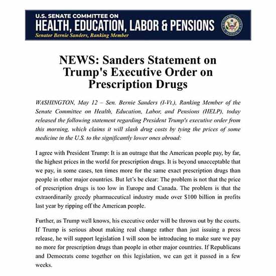 Bernie Sanders Proposal 5.12.25